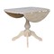 International Concepts Round 42 in Rd Dual Drop Leaf Pedestal Table, 30.3 inH, Unfinished, Ready to Finish, 42 in W, 42 in L K-42DPT-11B - alternate 9